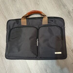 Lacdo Soft Inside Black and Brown Laptop Bag